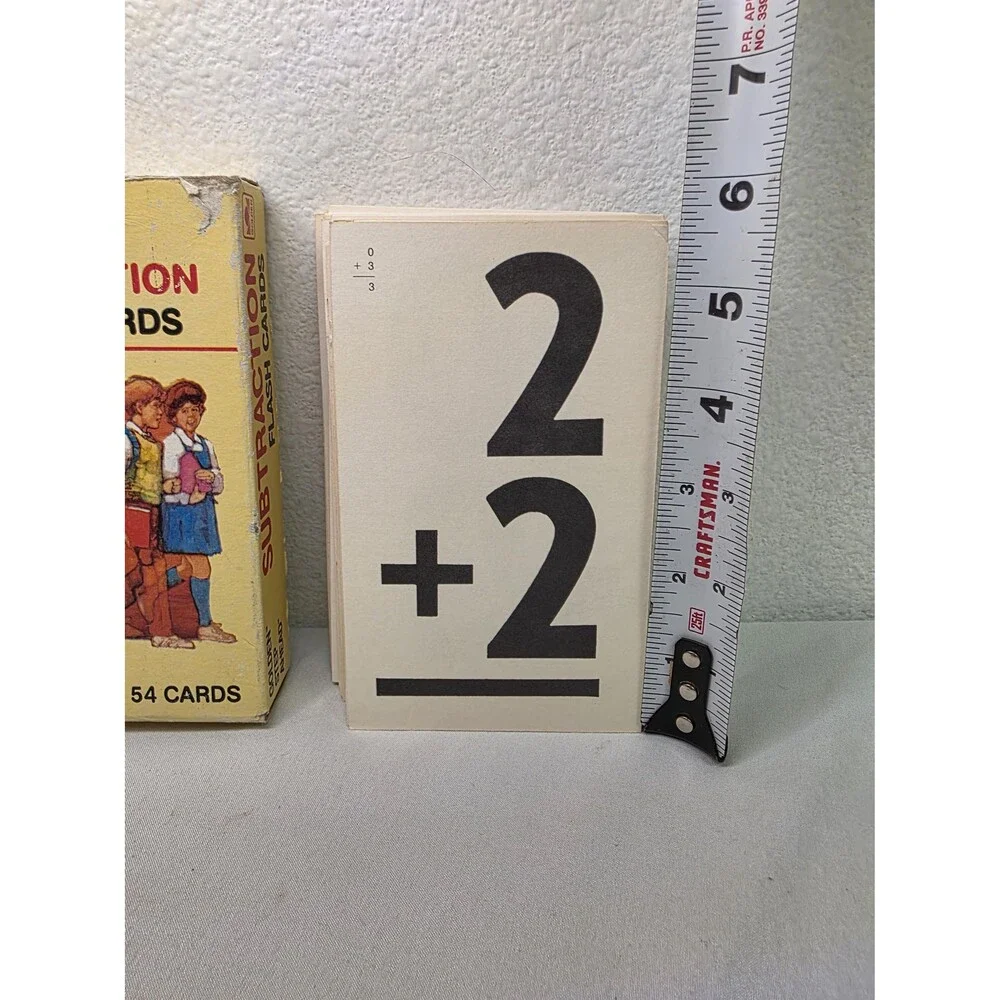 1984 Vintage Golden Step Ahead Subtraction Flash Cards Math Learning Set Retro